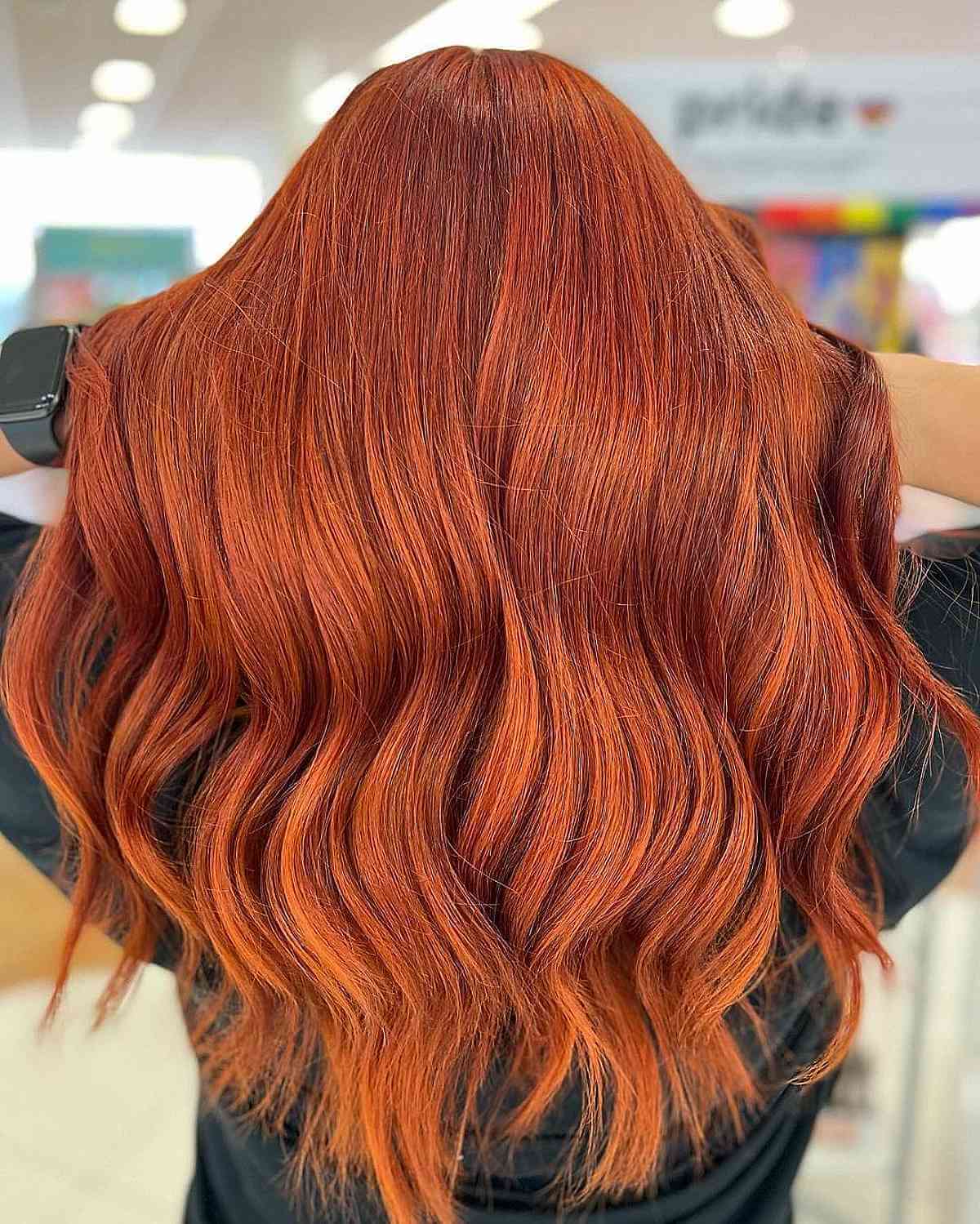 Copper Red Long Hair