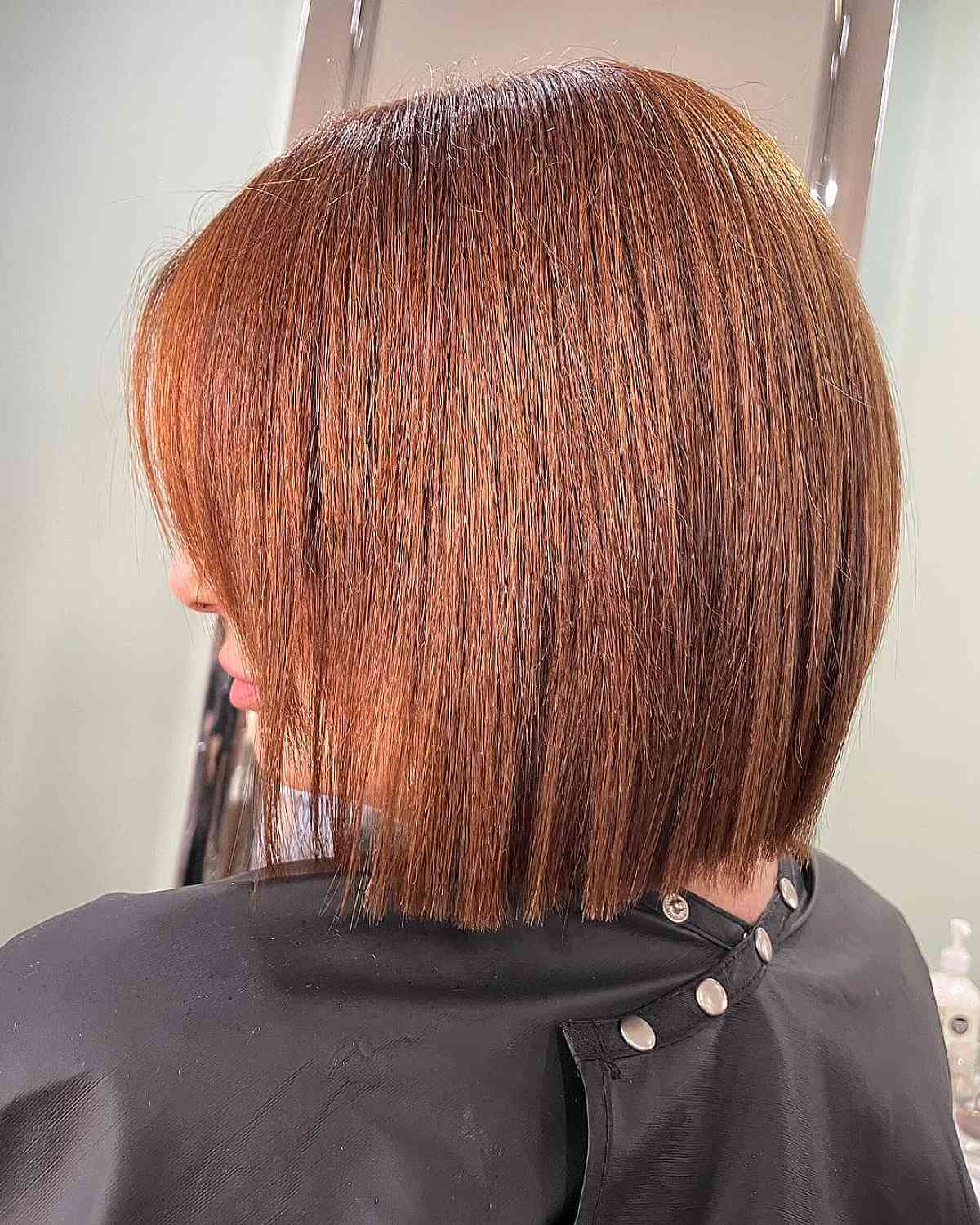 Copper Red Tone on Short Straight Hair