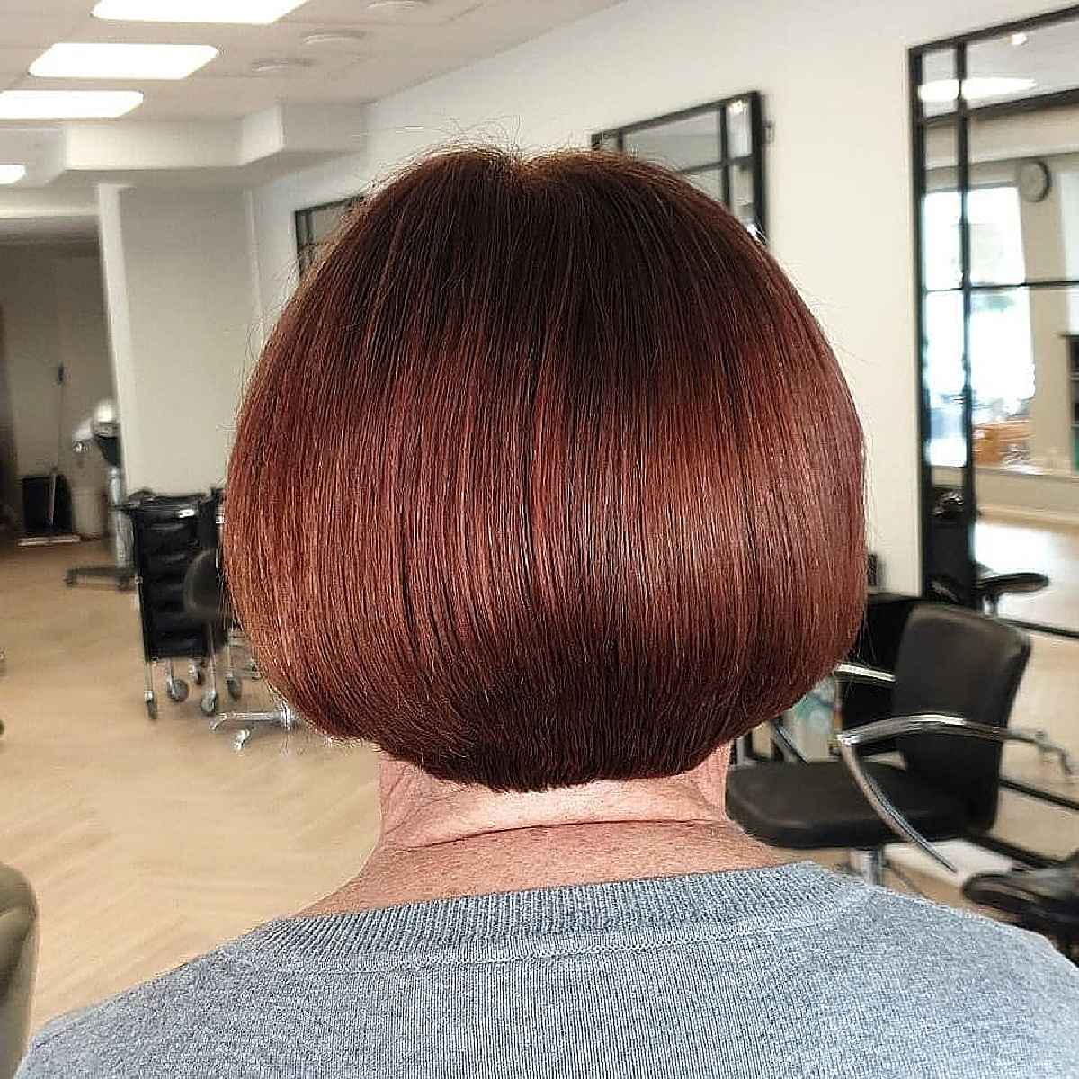 Copper Winter Hair Color for Women Over 70
