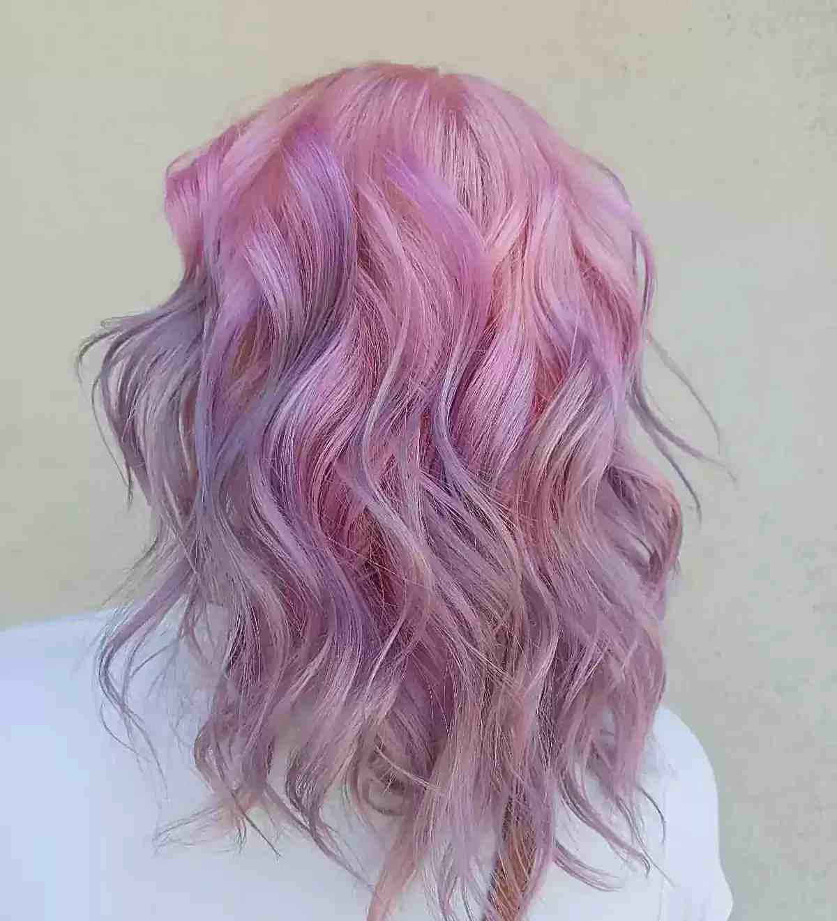 Cotton Candy Light Pink to Purple Ombre for Medium Hair