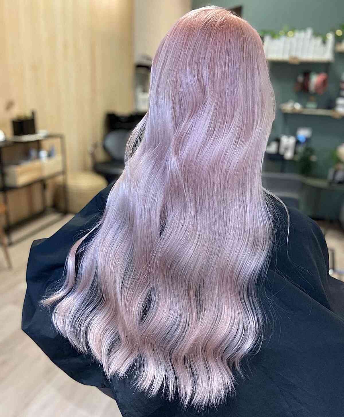 Cotton Candy Pink Pastel Waves for Longer Hair