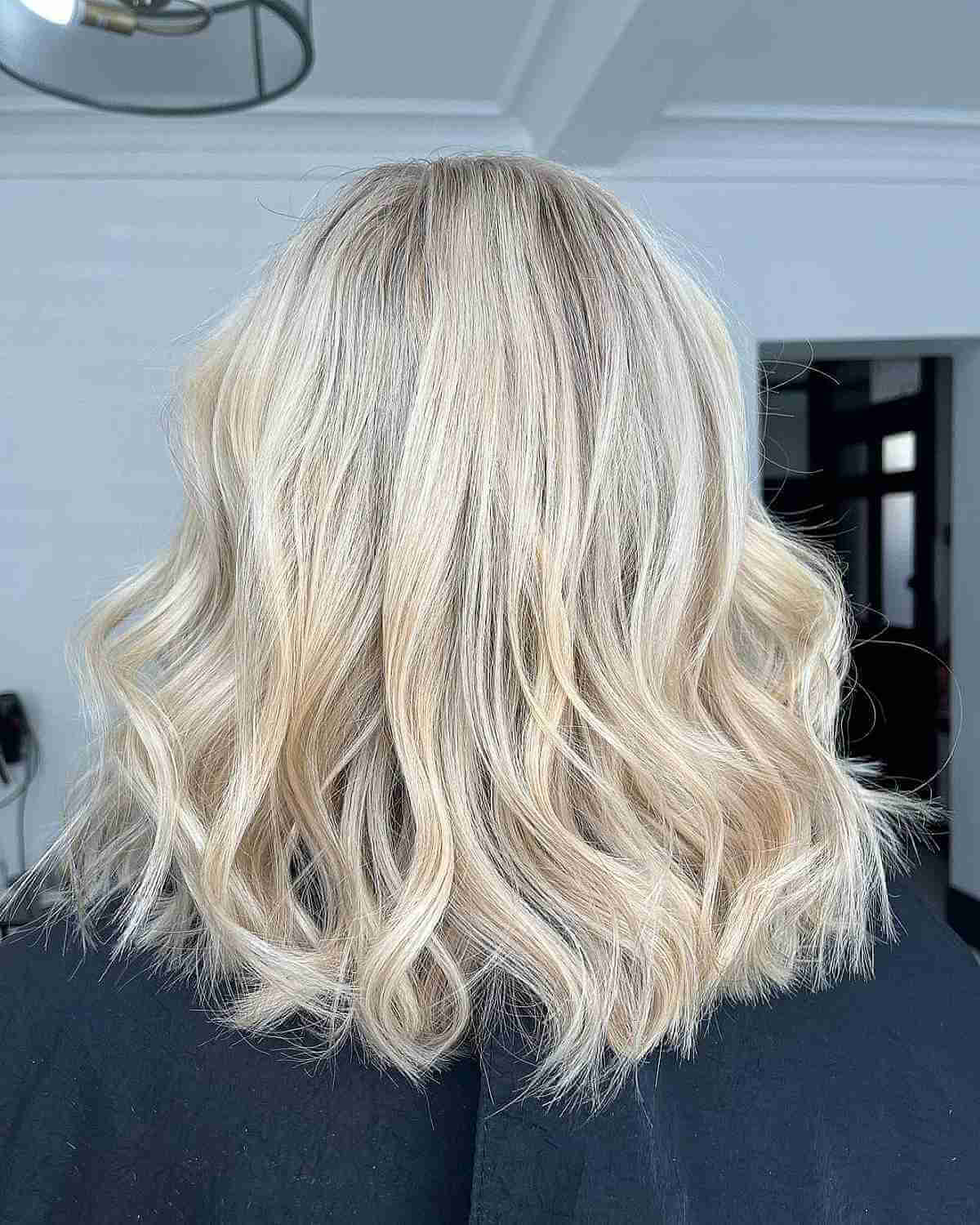 Creamy Blonde on Medium-Length Hair