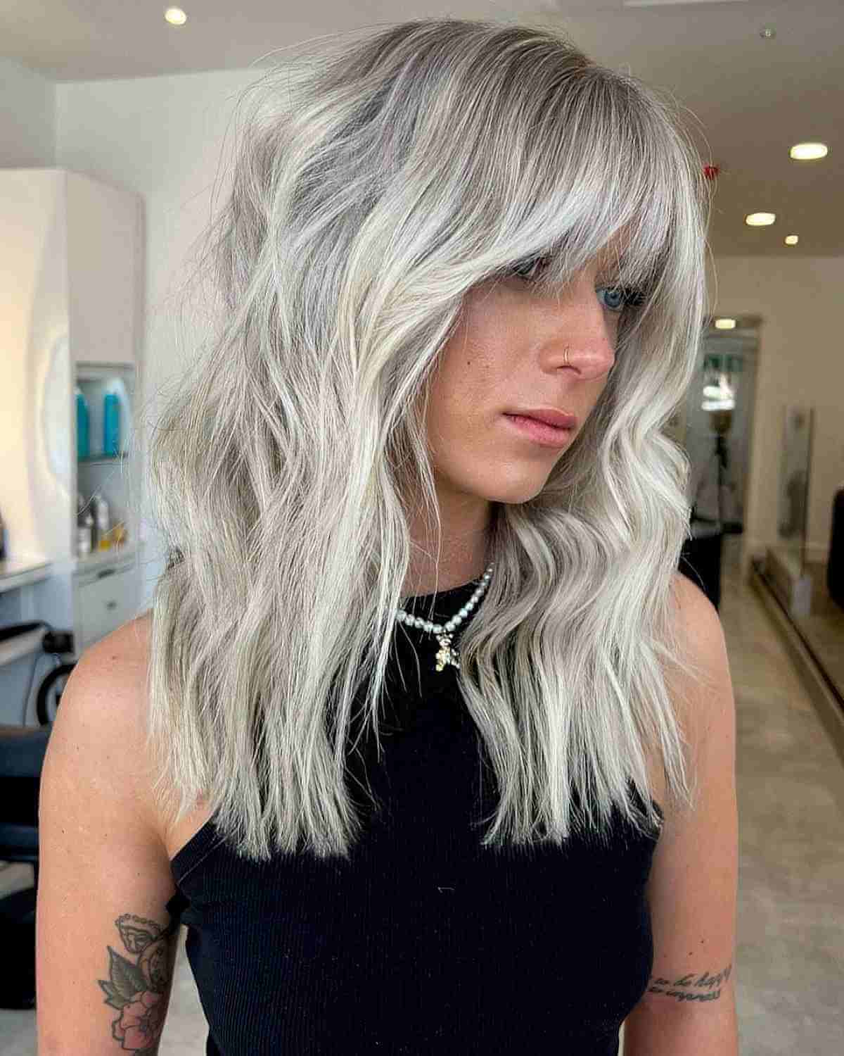 Creamy Ash Blonde with a Shadow Root