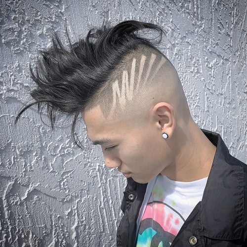 Mohawk Undercut with a Shaved Design