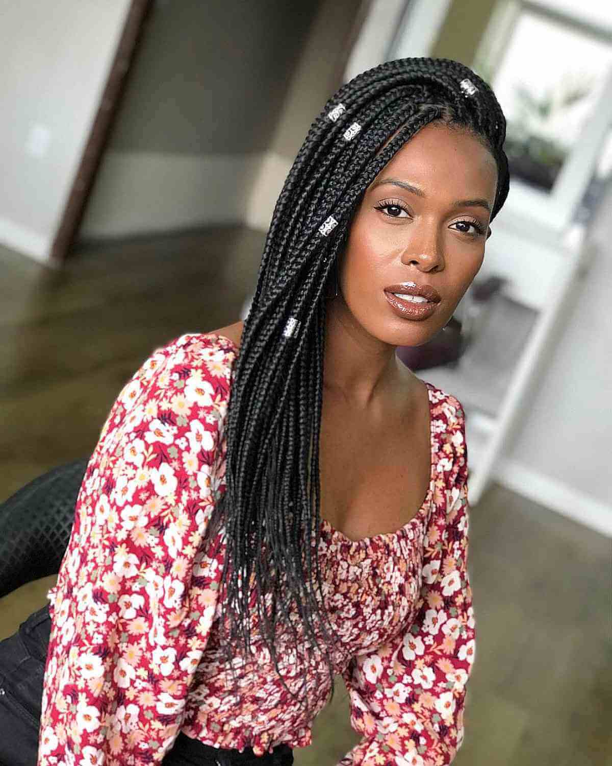 Sexy braided hairstyle black women  Fulani Braids Hairstyles  Black hair Box  braids Braids Hairstyles