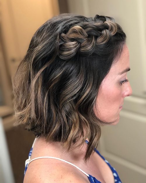 crown braid for short hair