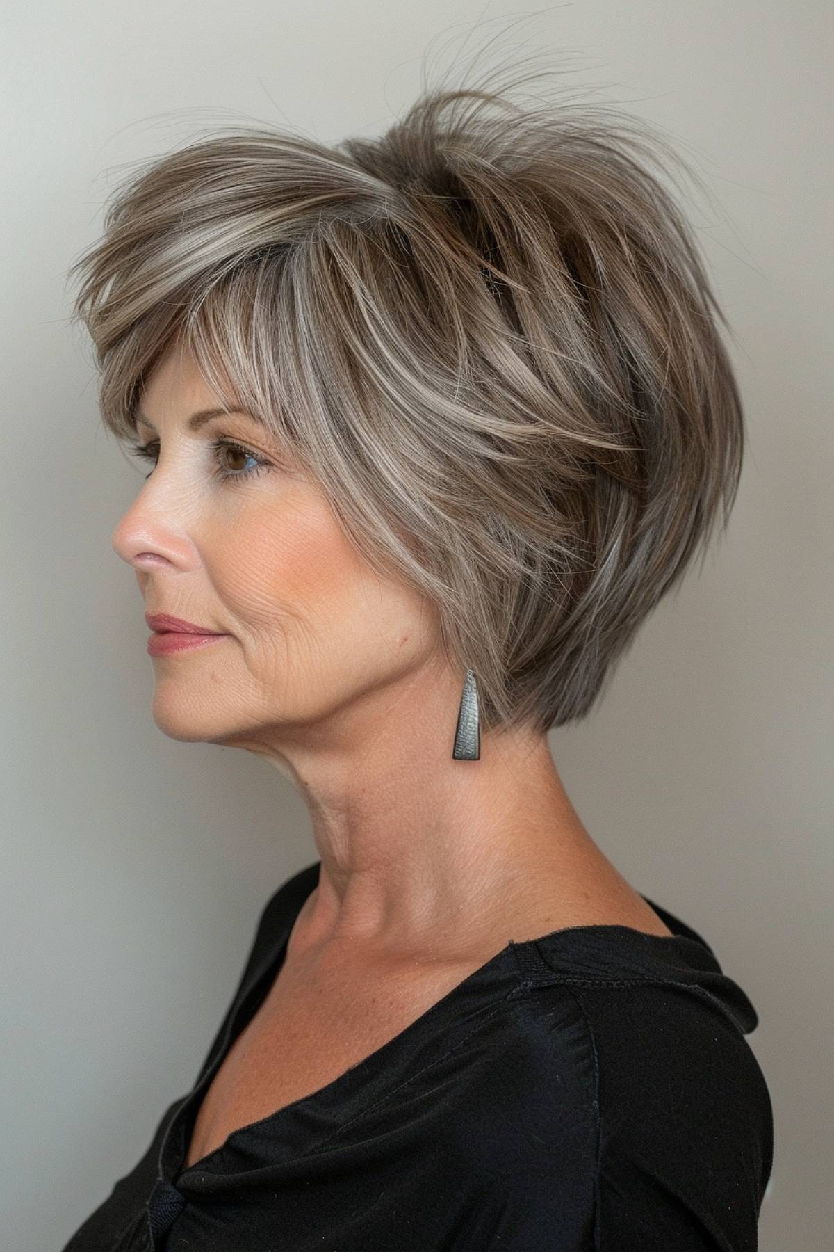 Crowncut Wedge Haircut for Women Over 50