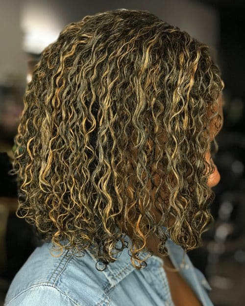 Curled middle parted bob