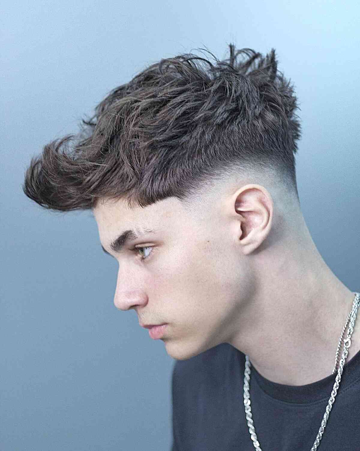 Curly and Textured Quiff for Men with Short Hair