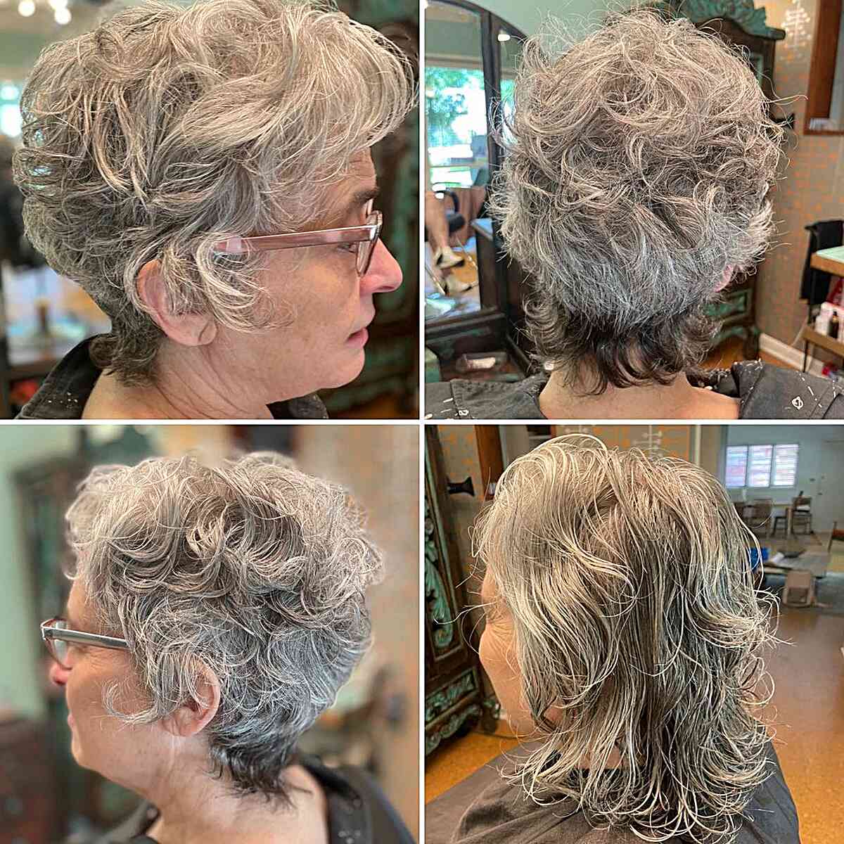  Curly Baby Pixie Shag on women over 70 with glasses