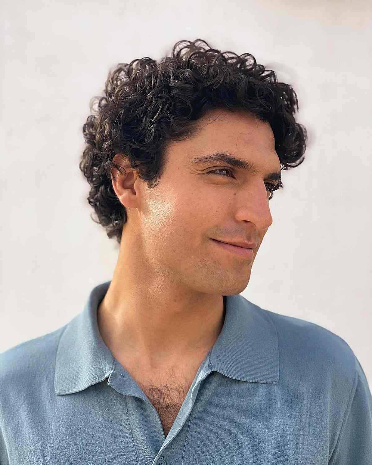 Curly Blowout Hairstyle for Men