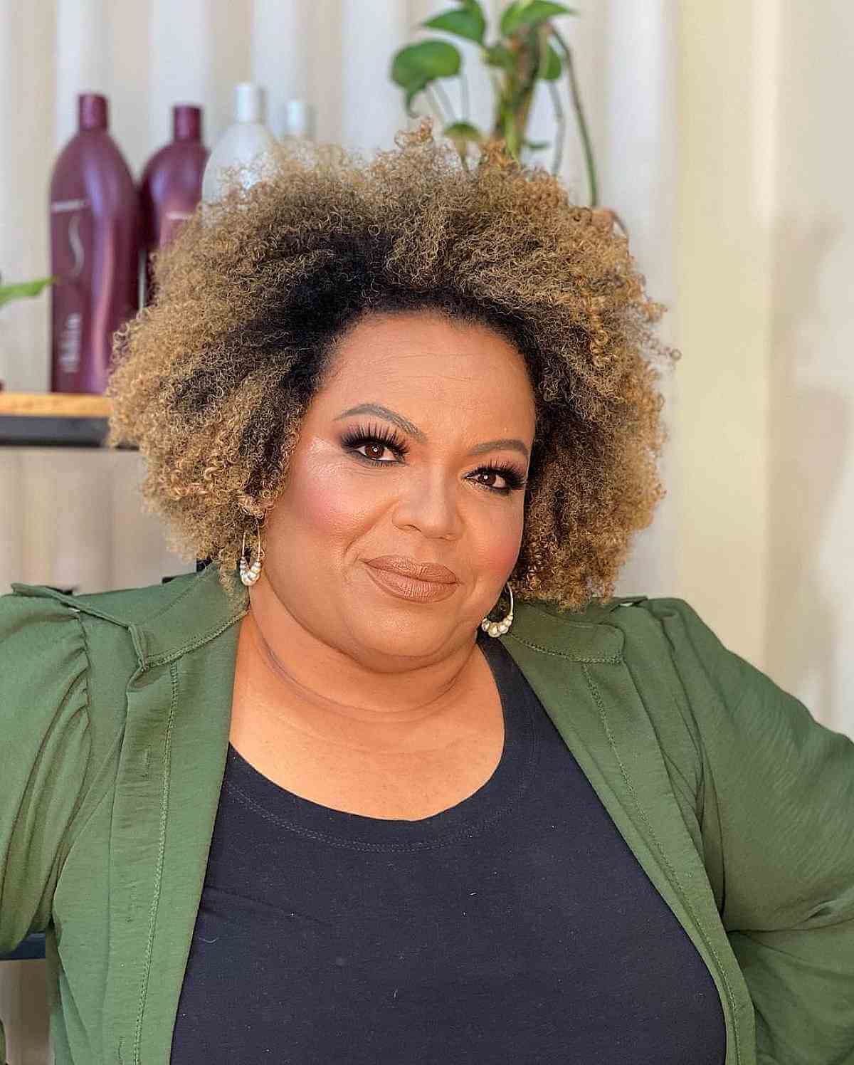 Curly Bob for Overweight Black Women Over 50 