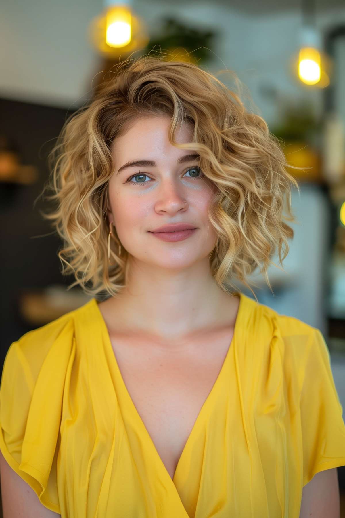 Curly bob hairstyle for thick hair