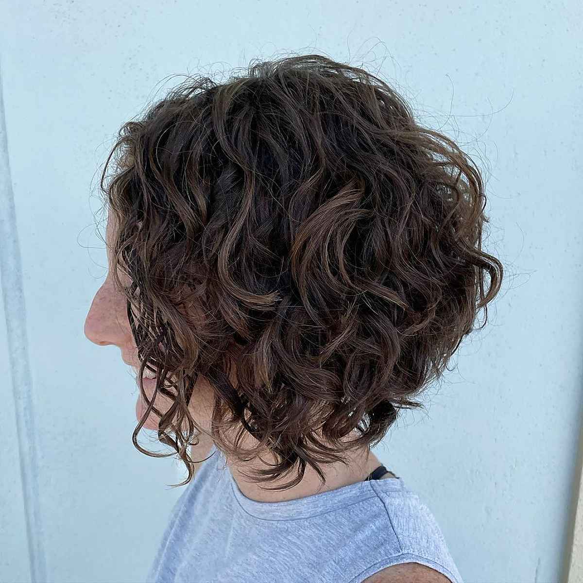 Curly Bob with Stacked Layers