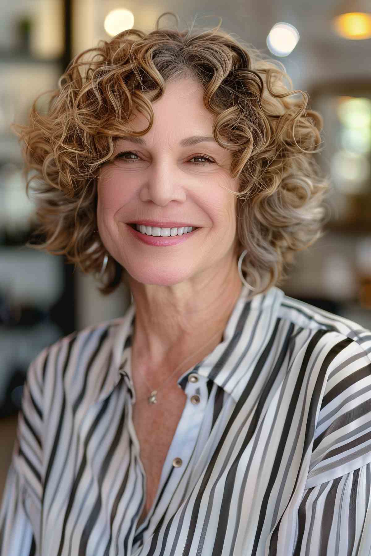 curly bob hairstyle for women over 60