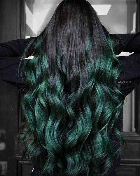 A Curly green ombre