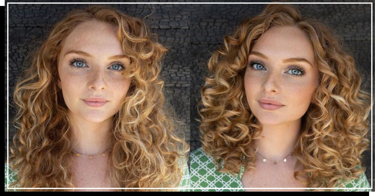 Curly hair styled with the curly girl method