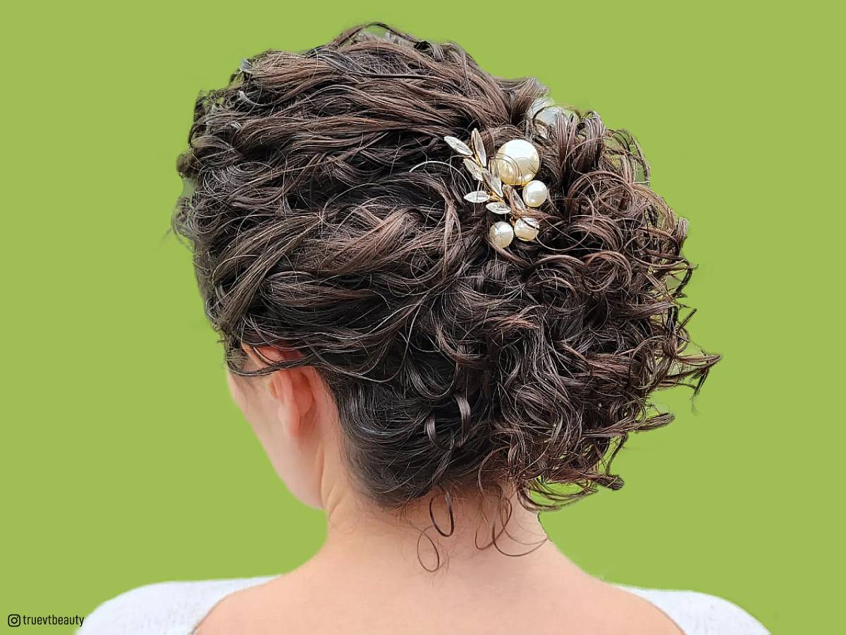 Curly hair updo