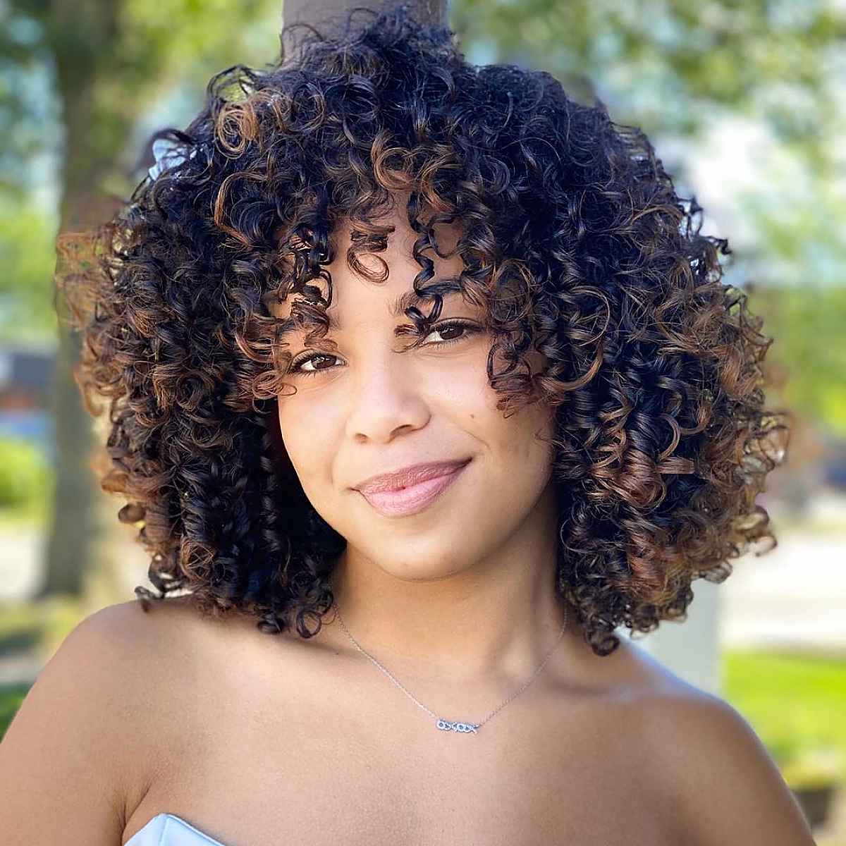 Amazing Curly Hair with Bangs