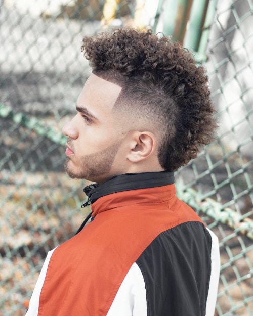 Faux Hawk with Fade for Curly Hair