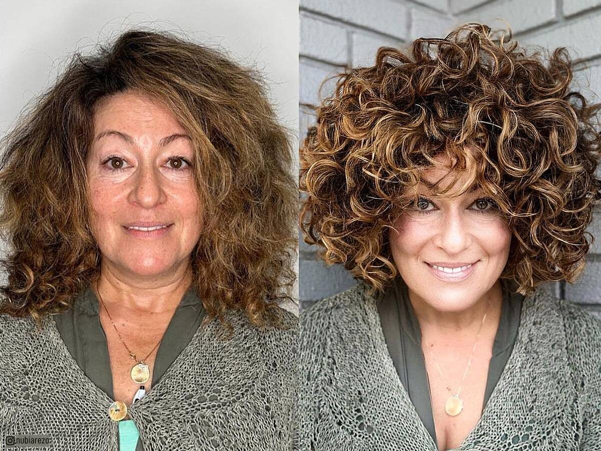 25 Hairdos for Women Over 60 with Curly Hair