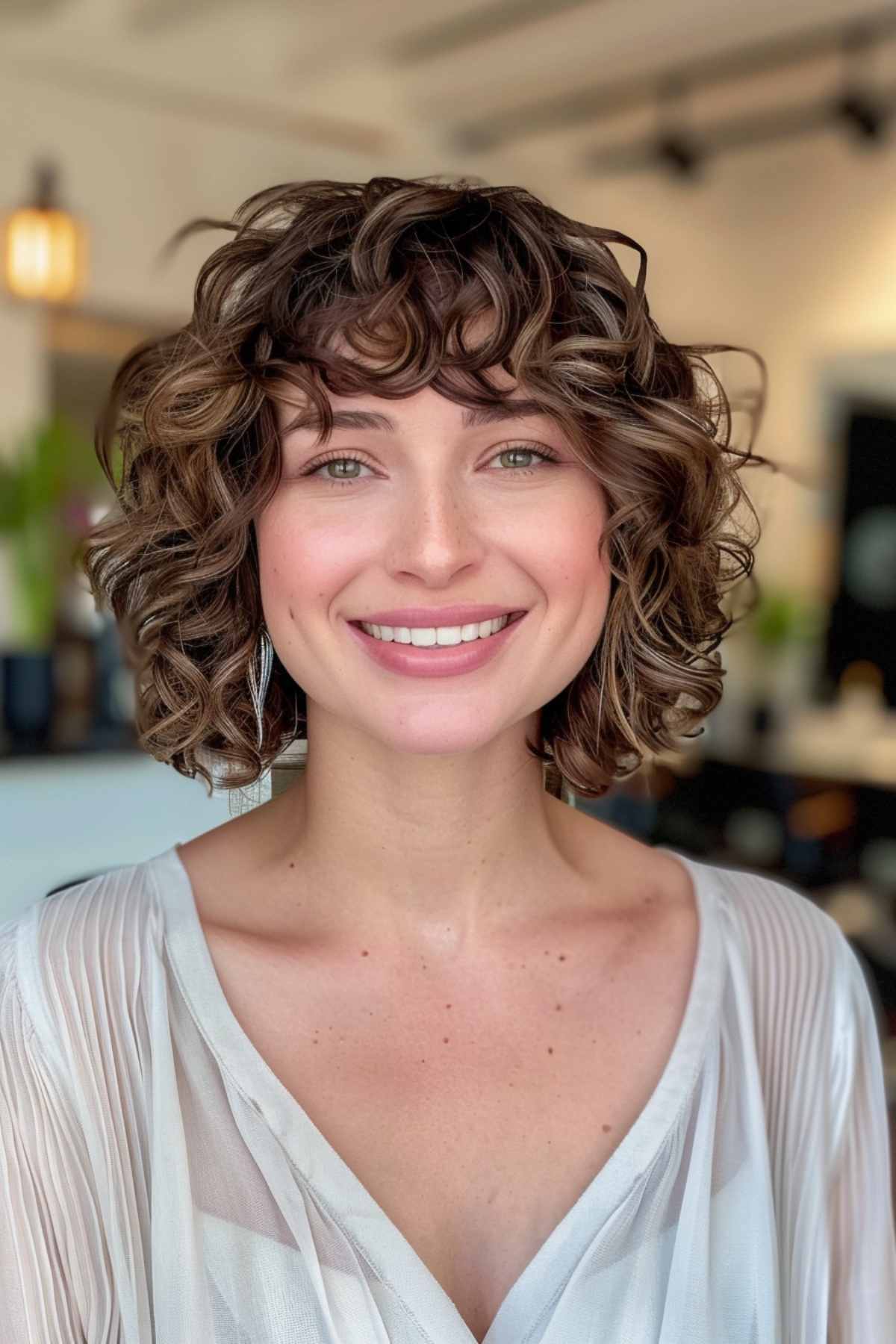 Defined, soft curls as curly hairstyles for short curly hair