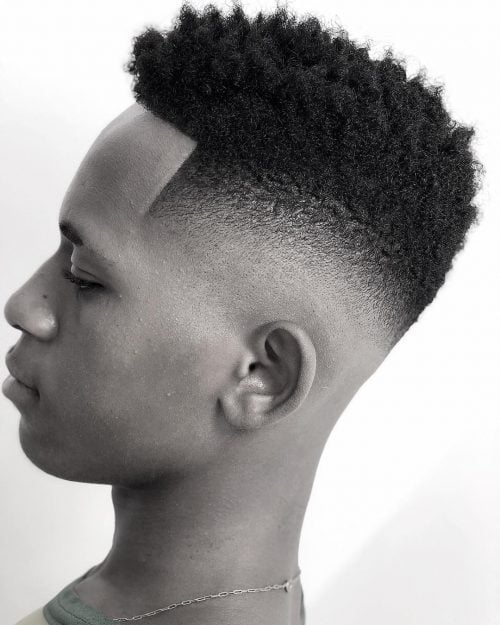 Curly High Top with High Fade Haircut for Afro