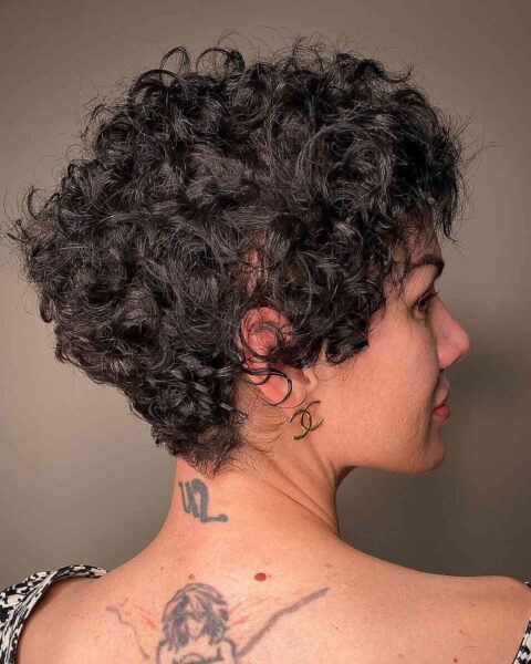 A Curly Layered Pixie Hairstyle