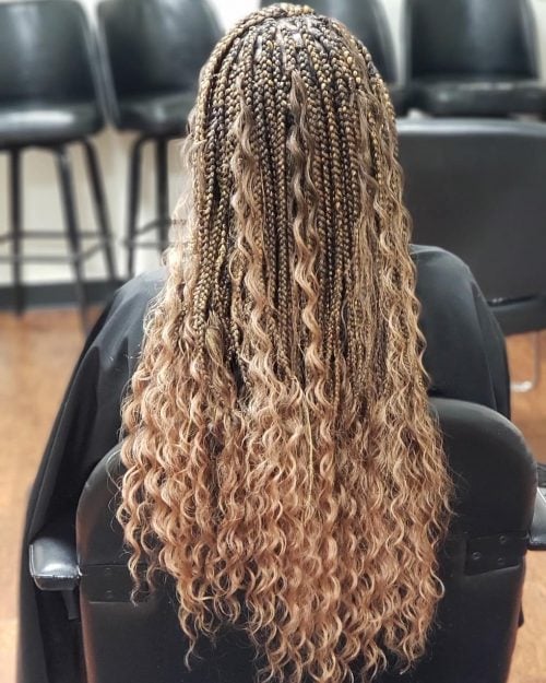 Stunning curly micro braids