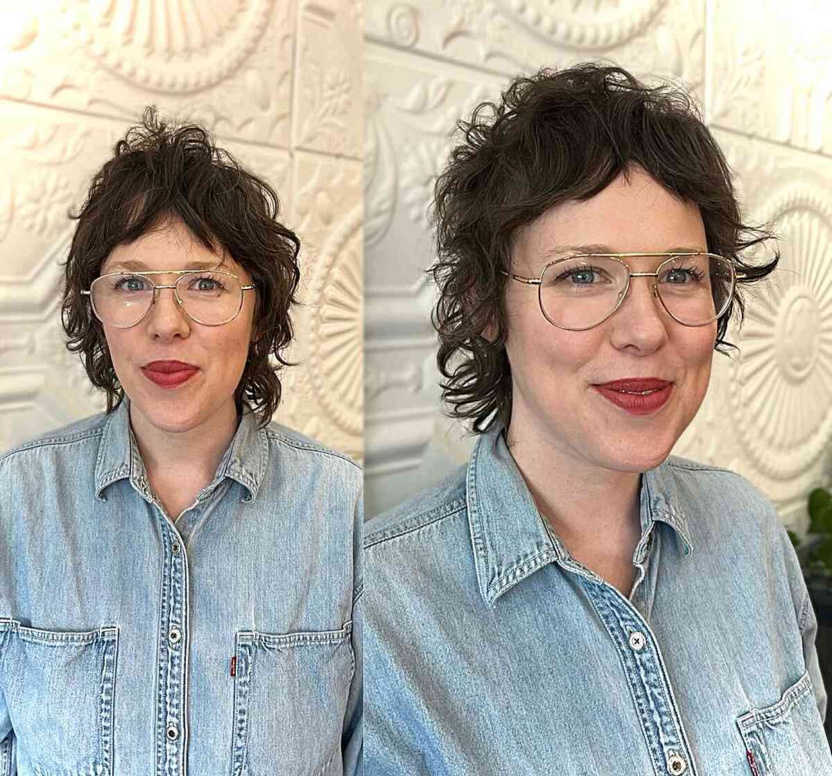 Curly Mixie with Micro Bangs