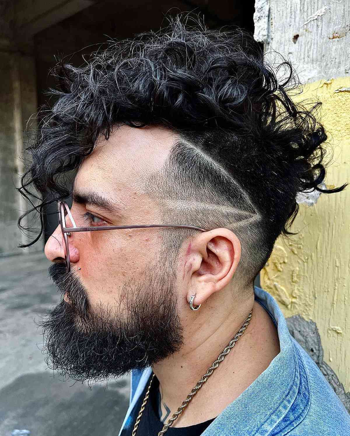 Curly Mullet Undercut for Guys