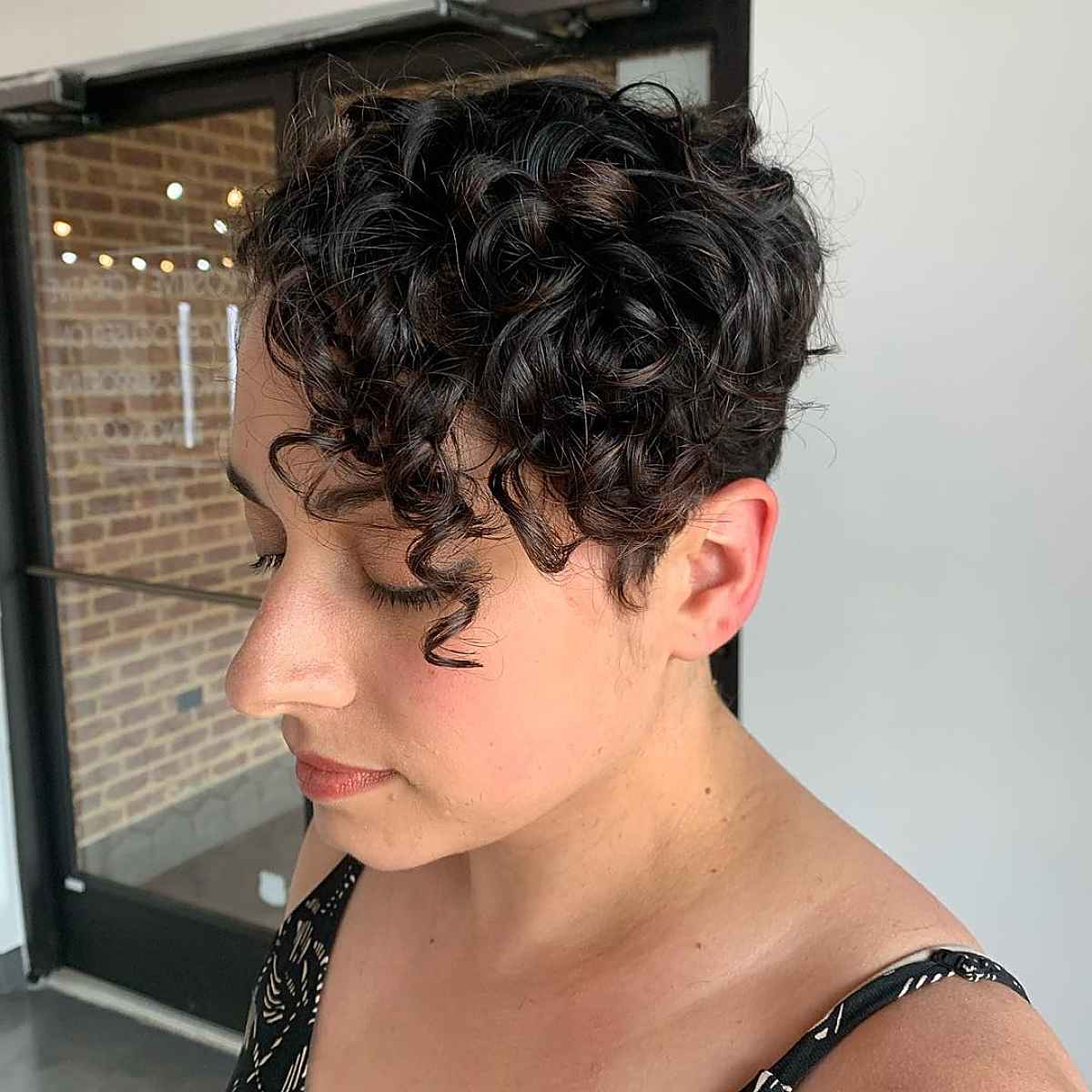 Curly Pixie for Thin, Short Hair