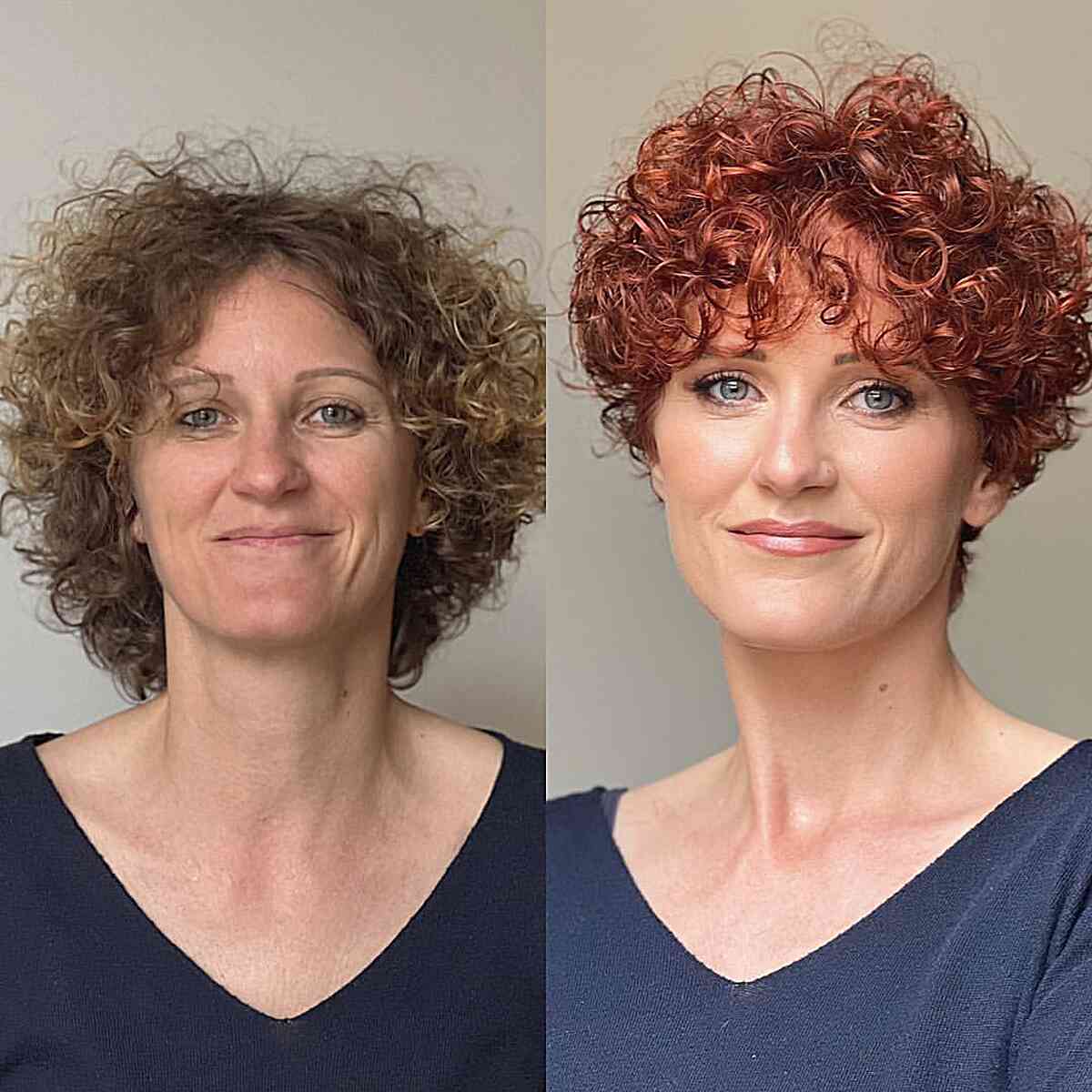 Curly Red Ringlets for Short Hair and women with square faces