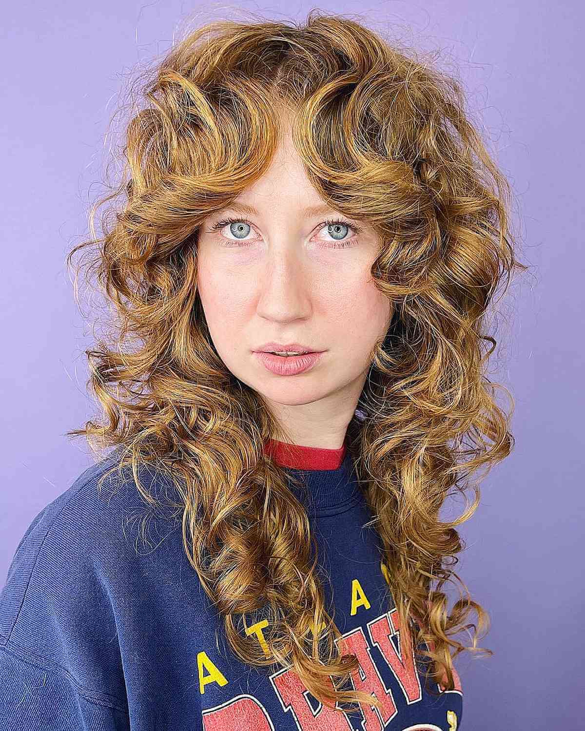 Curly Shag with Razored Layes and Curtain Fringe