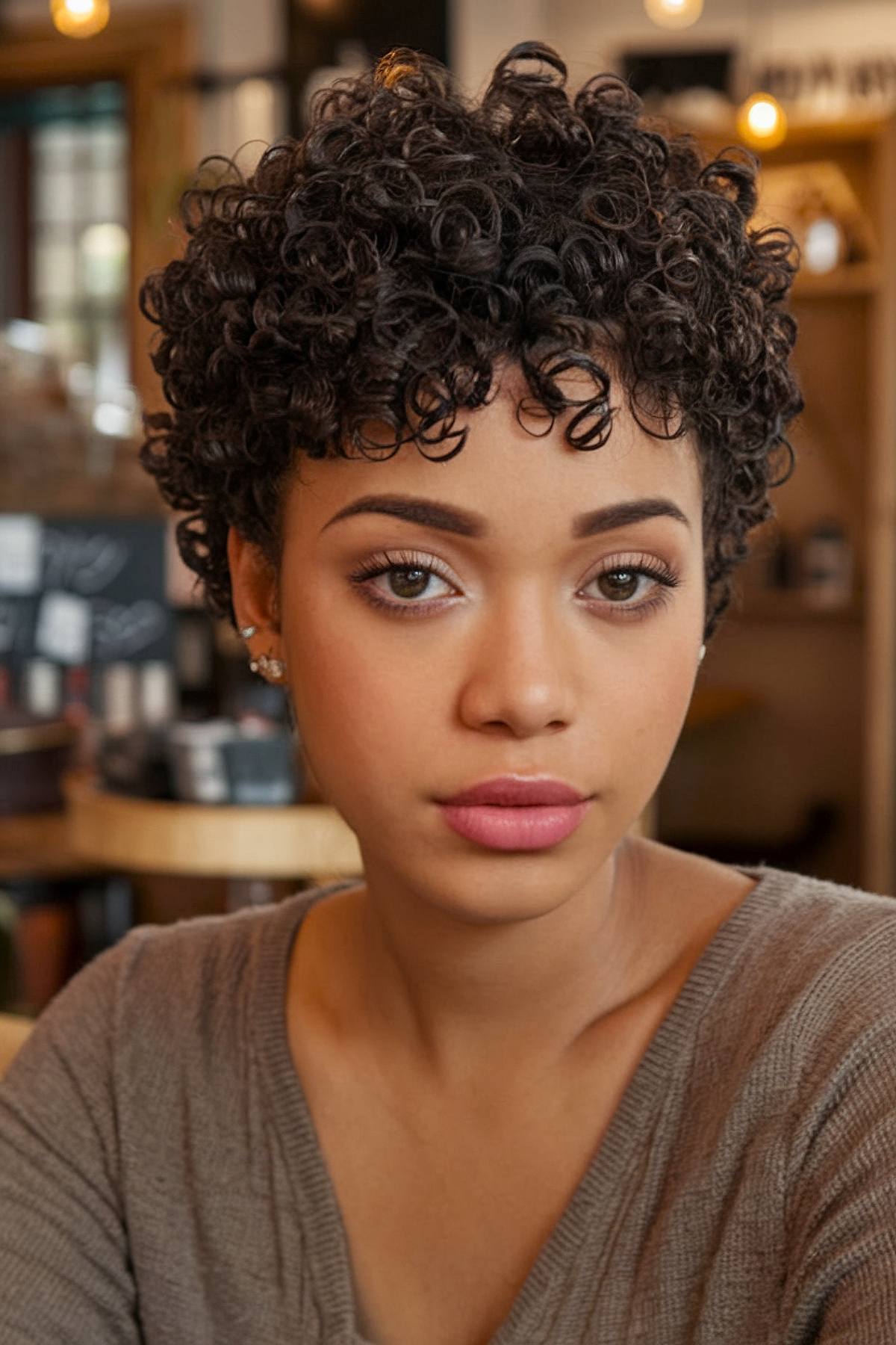 short curly haircut for Black women