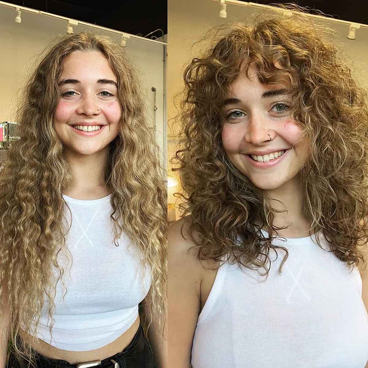 Curly Wolf Hair with Curly Bangs