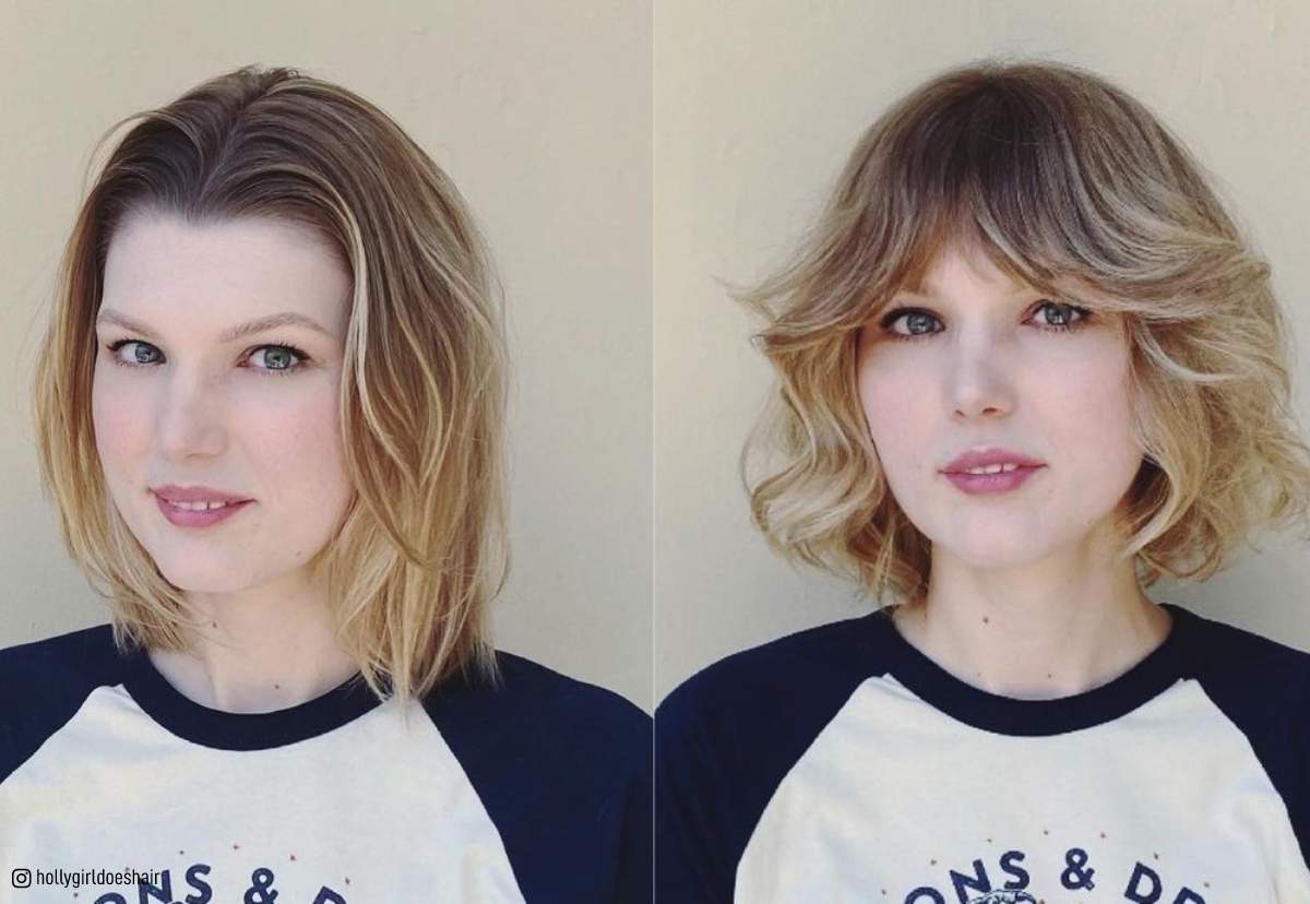 35 Cute Curtain Bangs That You Should Try in 2022 : Blonde with Rooted  Style & Bangs