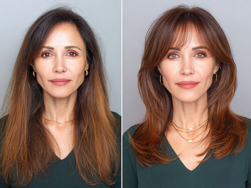Stunning curtain bangs for women over 40