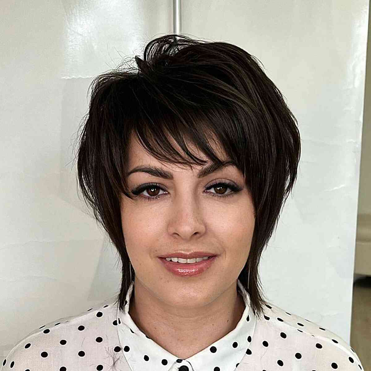 Cute and Chic Short Shag with Bangs