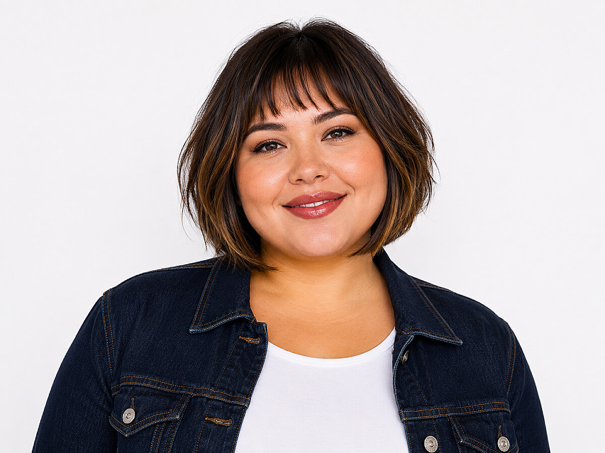 Cute baby bangs for women with round faces