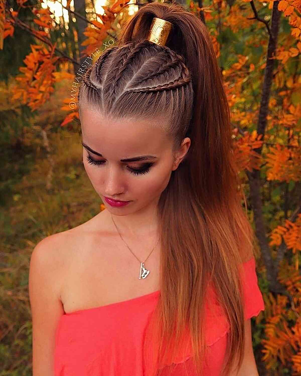 Cute Cornrows and Pony for Softball Hairstyle