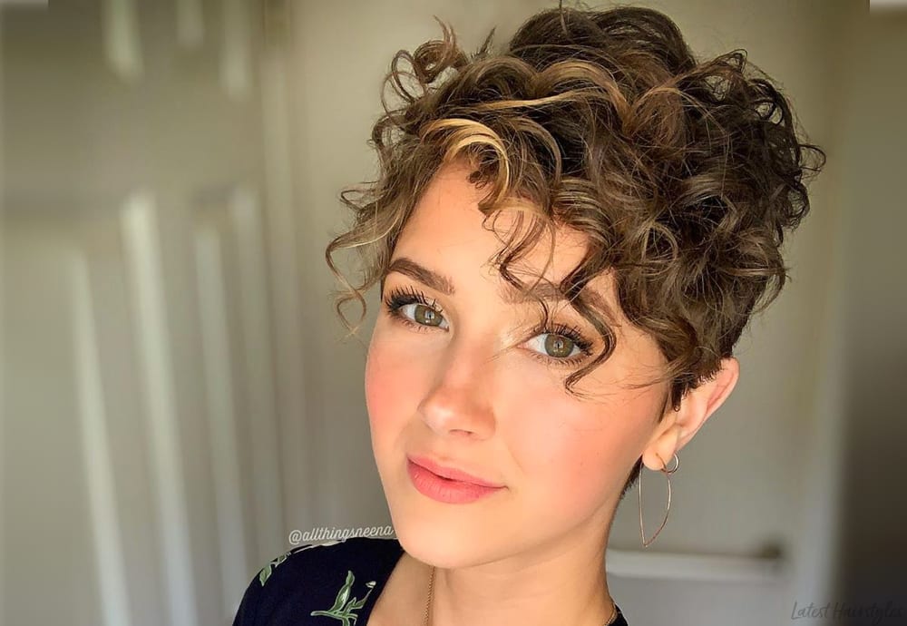 Cute curly pixie cuts for women with curly hair