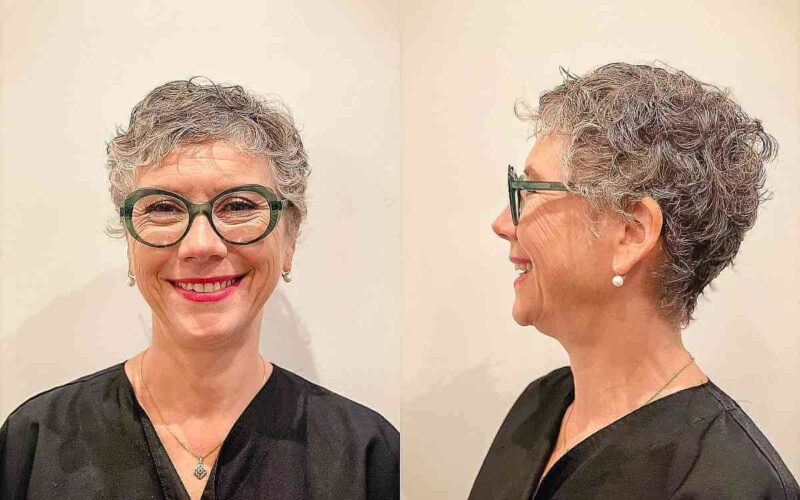 A Cute Curly Pixie for Women Over 70