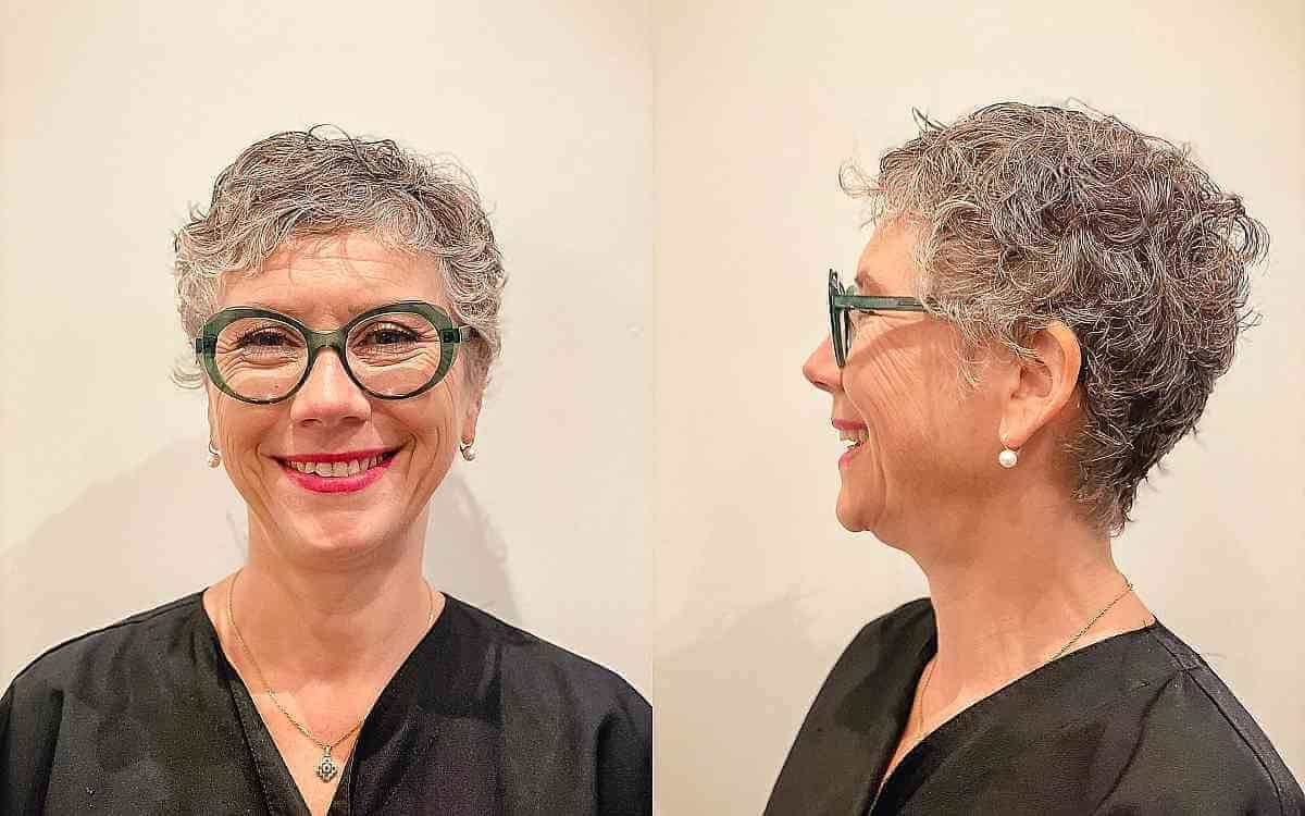 Cute Curly Pixie for Women Over 70