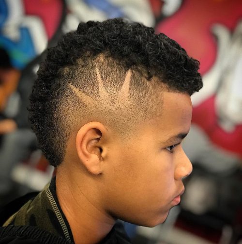 Cute Fohawk with Burst Fade for Kids