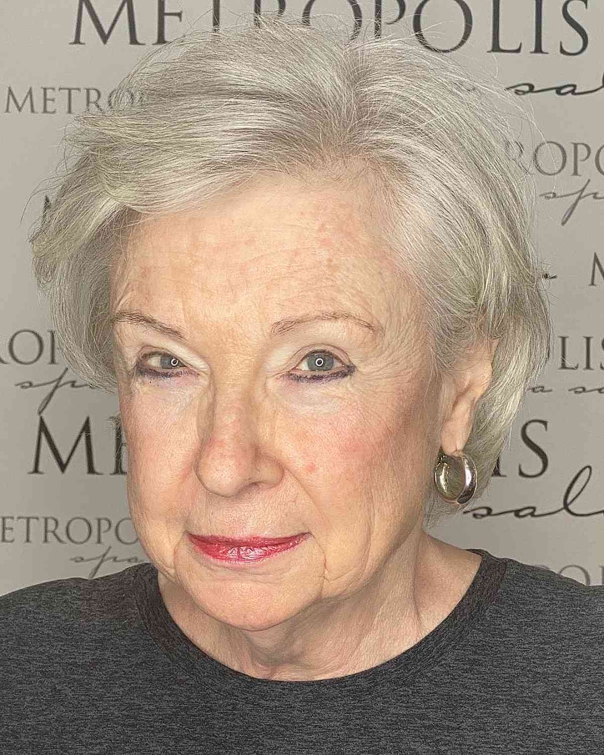 Cute Layered Bob for 70-Year-Olds with Thinning Hair