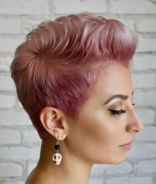 Pink Pastel on Edgy Short Hair