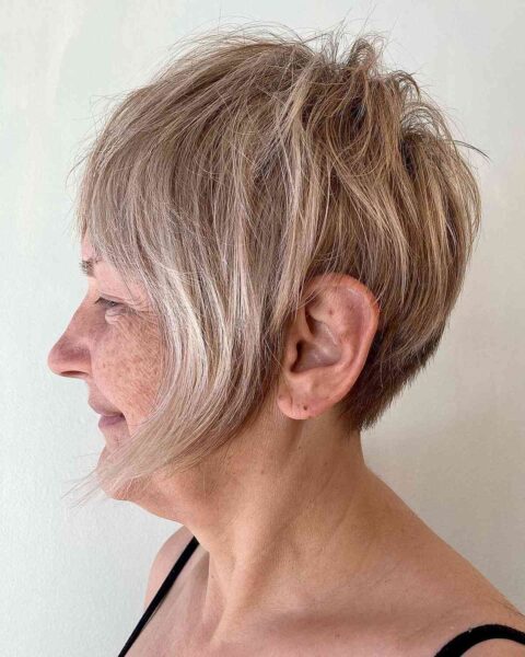 a Cute pixie cut for thick hair and over 50