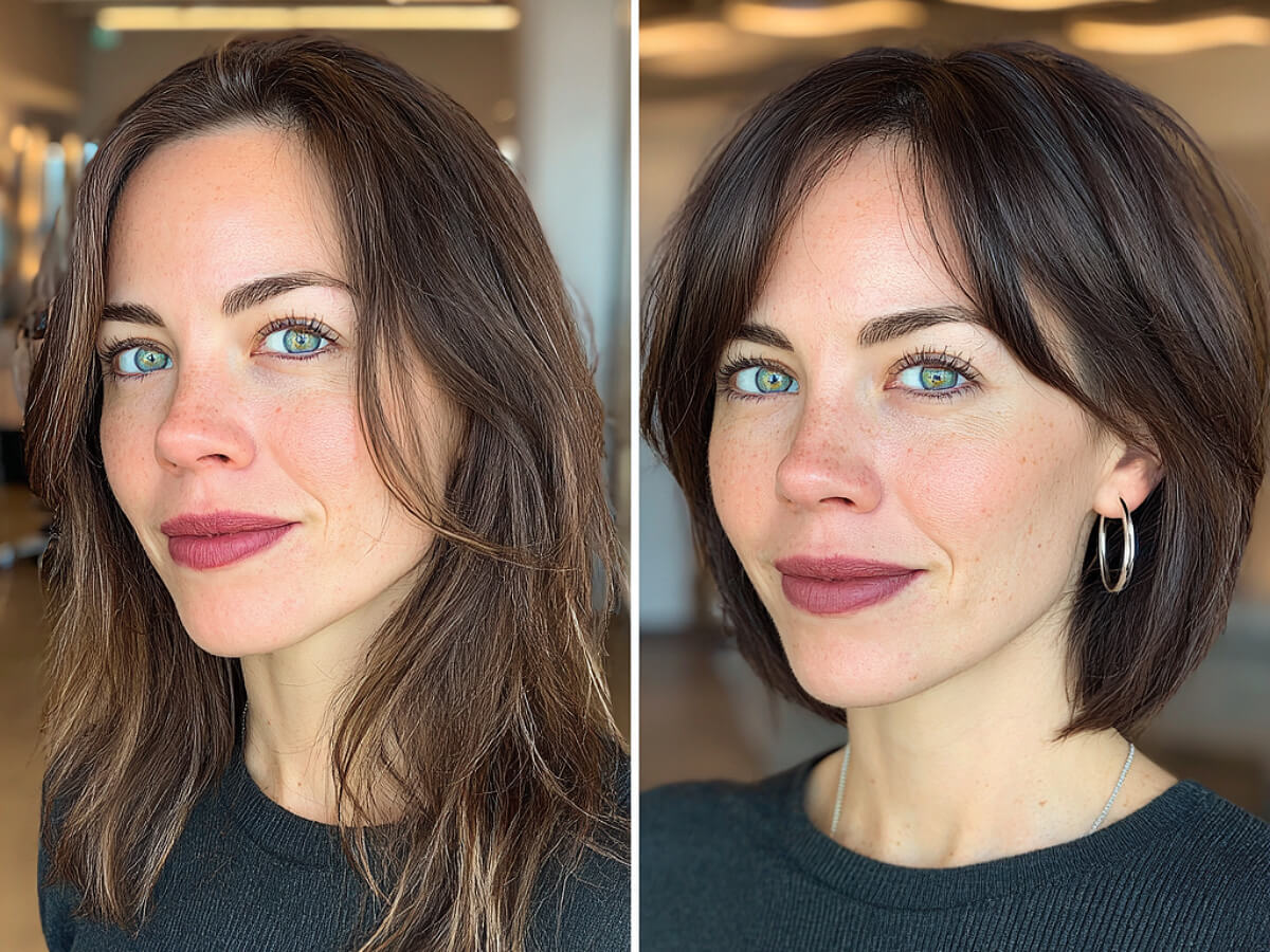 Cute short curtain bangs