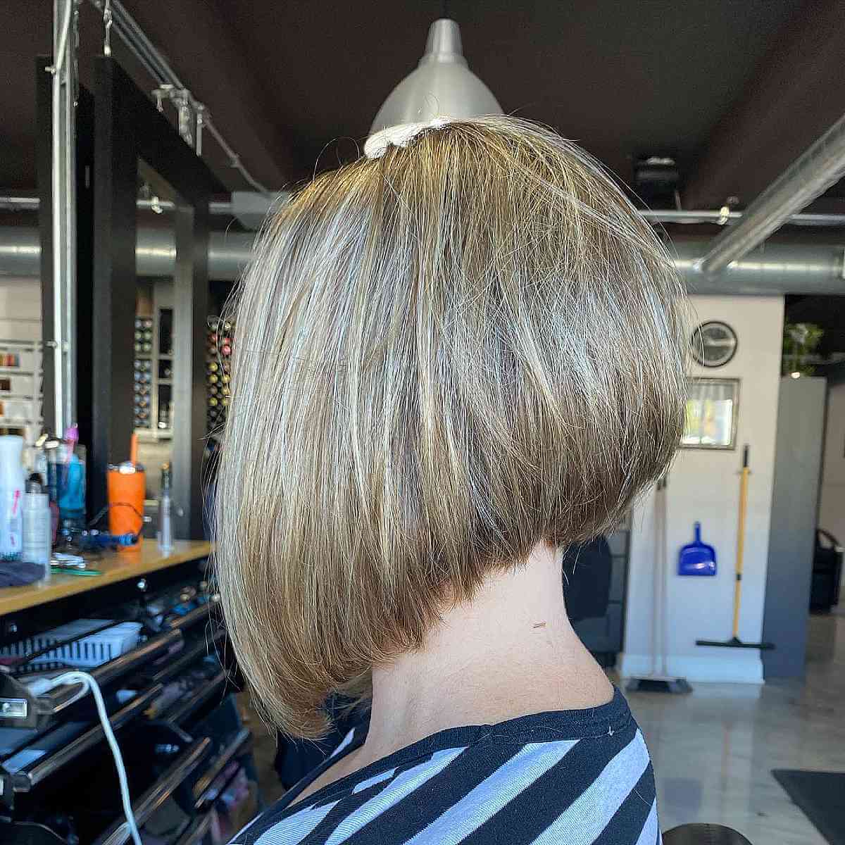 Cute Stacked Bob with Lowlights and Layers